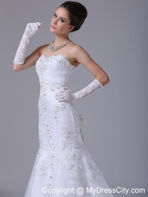 Lace with Beading Sweetheart Mermaid Dress for Wedding Ceremony