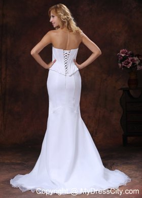 Simple Sweetheart Corset Mermaid Wedding Dress For Custom Made