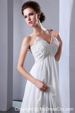 Appliques Decorate Maternity Wedding Dress with Spaghetti Straps