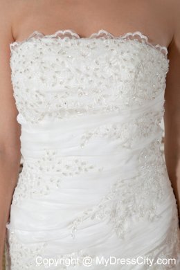 Lace Applique Bridal Gown with Tiers of Ruffles on Mermaid Skirt