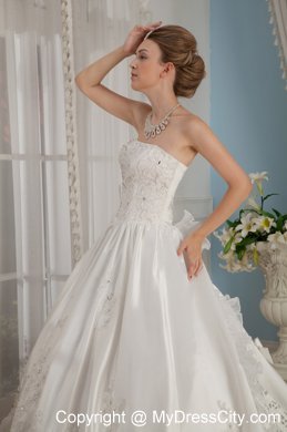 Perfect Princess Strapless Beading Cathedral Train Bridal Gowns under 300