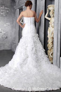 Romantic Sweetheart A-Line Princess Rolling Flowers Wedding Dresses