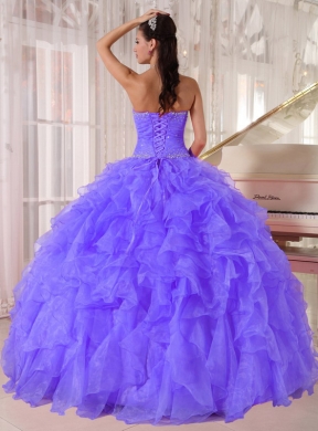 Strapless Ball Gown Gown Beading Cheap Quinceanera Dresses in Purple