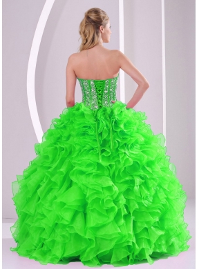 Ball Gown Ruffles and Beading 2013 winter Quinceanera Dresses with Lace up