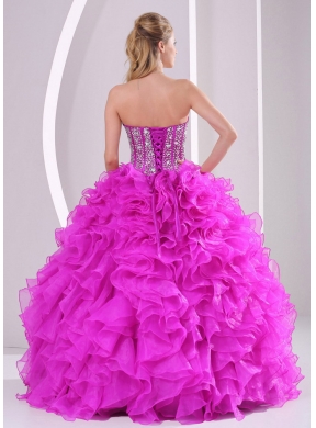 Ruffles and Beading Sweetheart Floor-  length Pretty Quinceanera Dresses for   2014 summer