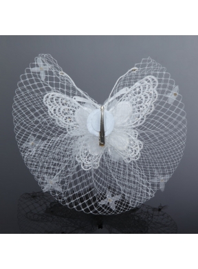 2014 Cheap Tulle Beading Wedding Net Yarn Briadl Hat