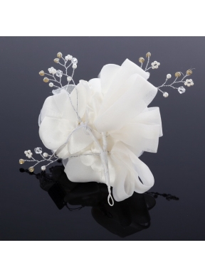 2014 Cute Pearl Net Yarn Chiffon Hair Flowers