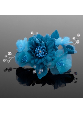 Beautiful Pearls Blue Tulle Fascinators Hair Flower