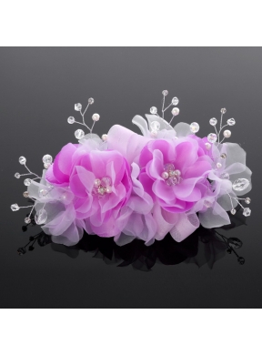 Beautiful Tulle Lilac 2014 Hair Flower with Rhinestone