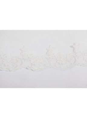 Elegant One-Tier Oval Elbow Veils with Lace Edge