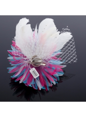 Elegant White Taffeta/Tulle Wedding Fascinators Hair Flower