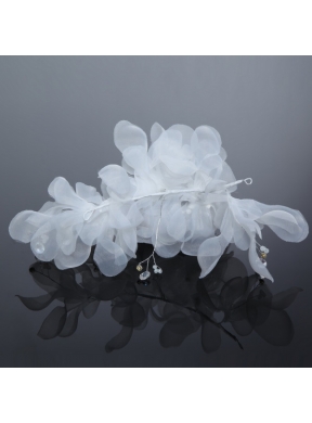 Imitation Pearls Organza Fascinators Pink Hair Flower