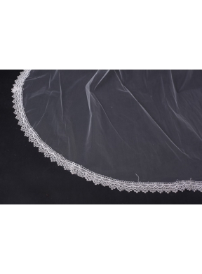 One-Tier Drop Veil  Scalloped Edge Angle Cut Wedding Veils