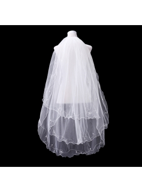 Three-Tier Finished Edge Angle Cut Bridal Veils