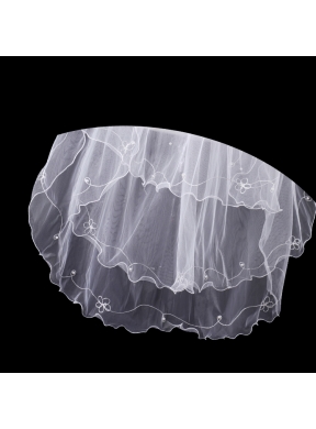 Three-Tier Finished Edge Angle Cut Bridal Veils