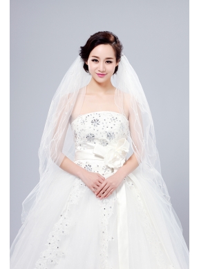 Three-Tier Finished Edge Angle Cut Bridal Veils