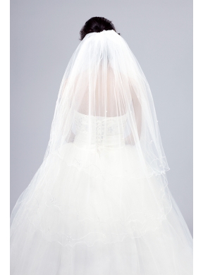 Three-Tier Finished Edge Angle Cut Bridal Veils