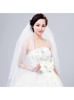 Three-Tier Finished Edge Angle Cut Bridal Veils