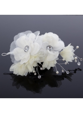 White Rhinestone and Pearl Fascinators for Wedding