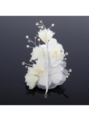 White Rhinestone and Pearl Fascinators for Wedding