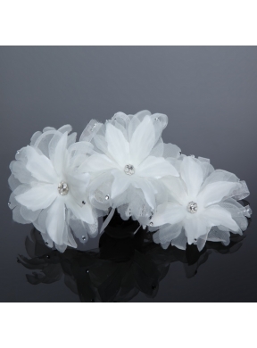 White Tulle 2014 Summer Fascinators with Beading