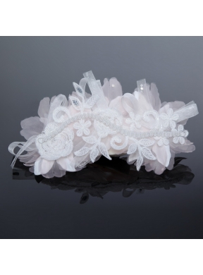 White Tulle 2014 Summer Fascinators with Beading