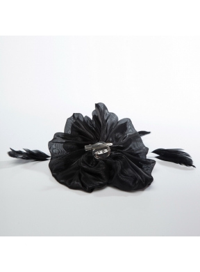 Affrodable Black Organza Fascinators with Feather