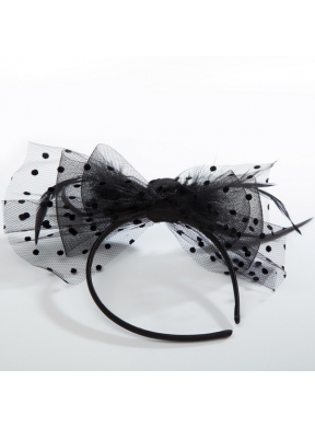 Cheap Tulle Black Feather Flower Hairpin for Wedding