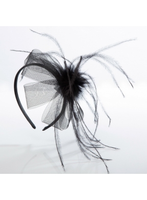 Cheap White Tulle Elegant Feather Fascinators