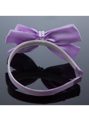 Cute Lavender Bowknot Hairpins Birdcage Veils with Beading