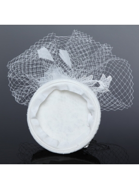 Cute White Tulle and Lace Rhinestone 2014 Hat Hair Ornament