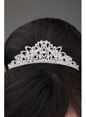 Luxurious Rhinestone and Alloy Dignified Ladies Tiara and Necklace