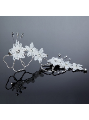 Nobile Alloy Silver Rhinestone Hair Ornament for Wedding