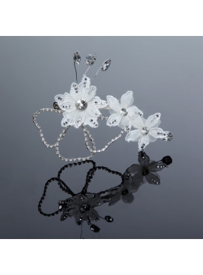 Nobile Alloy Silver Rhinestone Hair Ornament for Wedding