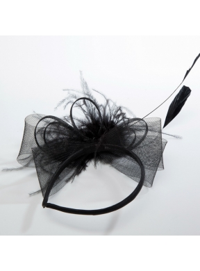 Simple Black Tulle Hairpins Birdcage Veils with Feather