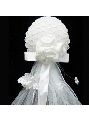 Simple Organza White Fascinators for Wedding