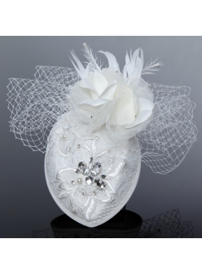 White 2014 Lovely Rhinestone Feather Hat Hair Ornament