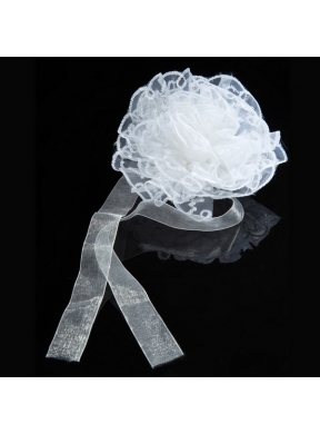 White Sash Organza Wedding Fascinators for Summer