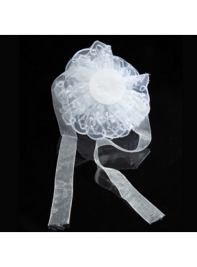 White Sash Organza Wedding Fascinators for Summer