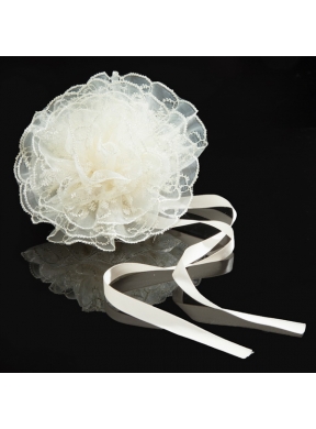 White Sash Organza Wedding Fascinators for Summer