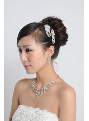 Dignified Colorful Imitation Pearl Jewelry Set Including Necklace Earring