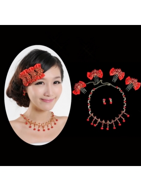 Elegant Alloy With Pearl Rhinestone Jewelry Sets