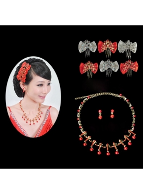 Elegant Alloy With Pearl Rhinestone Jewelry Sets