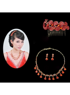 Gorgeous Alloy With Rhinestone Ladies Jewelry Sets