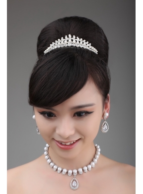 Together with Rhinestone Pearl and Alloy in Necklace and Tiara