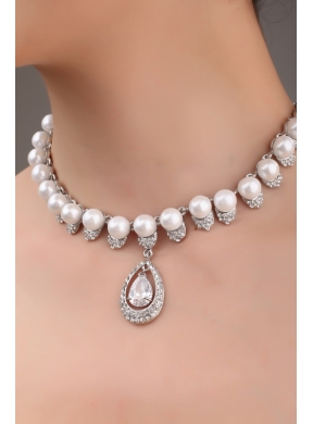 Together with Rhinestone Pearl and Alloy in Necklace and Tiara