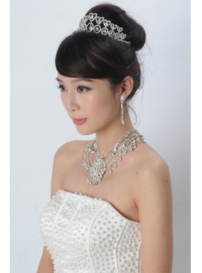 Elegant Alloy With Rhinestone Crystal Ladies Jewelry Sets