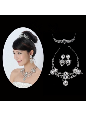 Elegant Alloy With Rhinestone Ladies Jewelry Sets