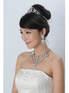 Elegant Alloy With Rhinestone Ladies Jewelry Sets