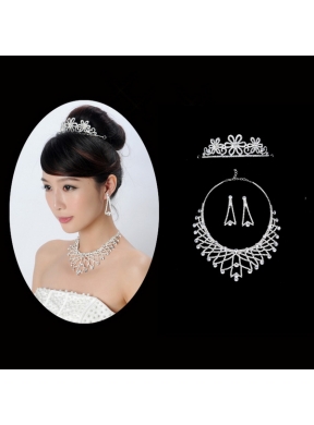 Elegant Alloy With Rhinestone Ladies Jewelry Sets